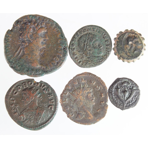 71 - Roman & Ancient bronze coins (6) small assortment in collectable grade.