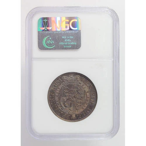 711 - Halfcrown 1817 (BH) NGC slabbed as MS62