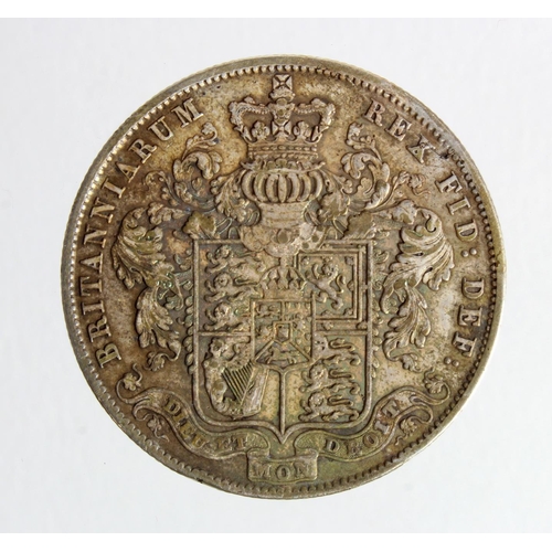 718 - Halfcrown 1825, S.3809, cleaned and tooled VF