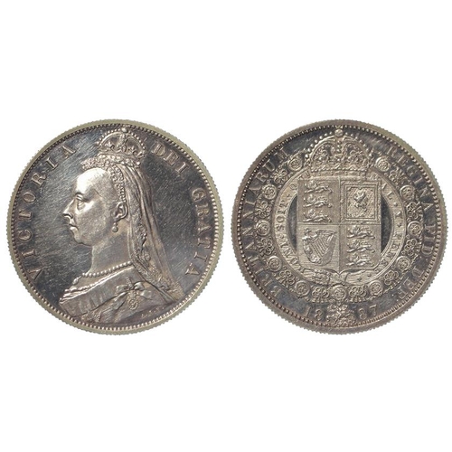 725 - Halfcrown 1887 impaired Proof EF/GEF