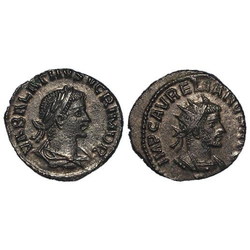 73 - Vabalathus and Aurelian, joint reign 270-272 A.D., billon antoninianus, Antioch Mint, their busts ea... 