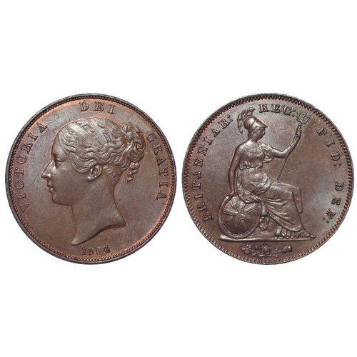 764 - Penny 1854 PT, EF trace lustre.