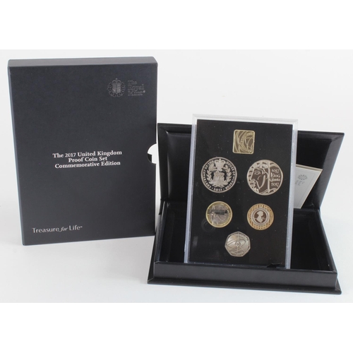 792 - Royal Mint: The 2017 United Kingdom Proof Coin Set, Commemorative Edition, FDC cased with certs and ... 