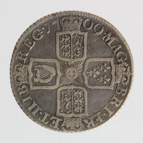 796 - Shilling 1709 plain angles, S.3610, toned nVF