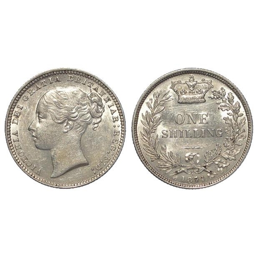 823 - Shilling 1874 die 38, EF