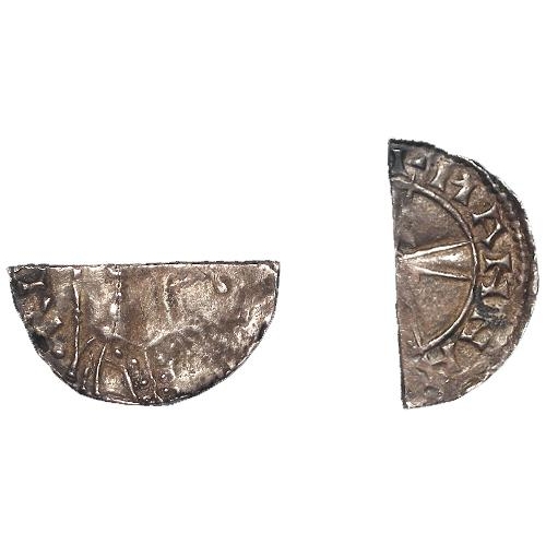 83 - Edward the Confessor silver cut-halfpenny, Expanding Cross type heavy issue, Spink 1177, reverse rea... 