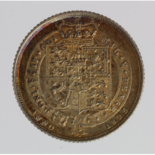 836 - Sixpence 1825, golden toned EF