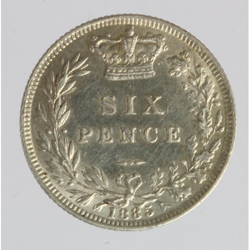 840 - Sixpence 1885 aEF