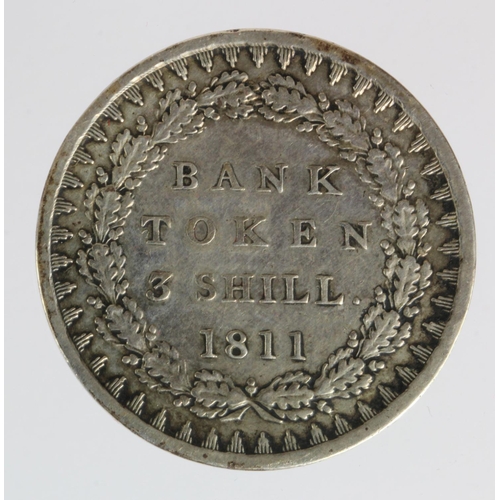 851 - Three Shillings 1811 Bank Token, cleaned VF