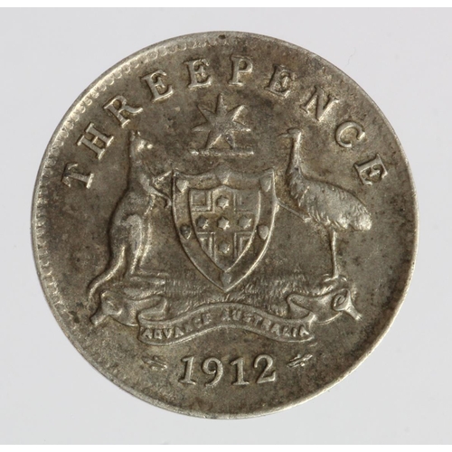 862 - Australia silver Threepence 1912 VF