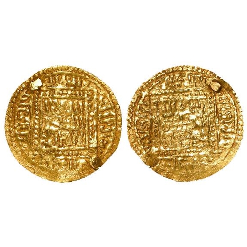 88 - Morocco gold Half Dinar, time of Abu Yahya ibn Abd al-Haqq 642-656H (1244-58 AD), rare, VF with jewe... 