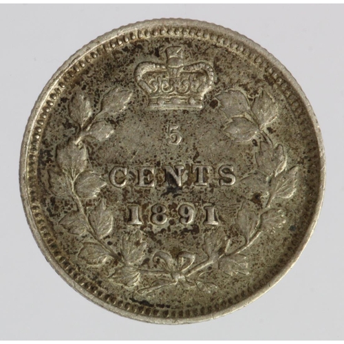 888 - Canada silver 5 Cents 1891 VF