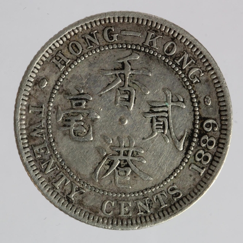 925 - Hong Kong silver 20 Cents 1889 VF