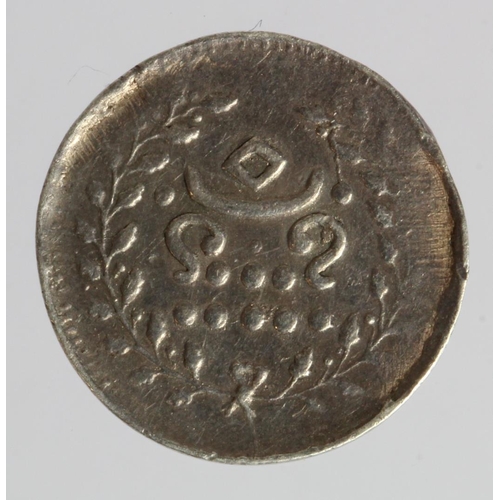 931 - Indian Princely State Travancore milled silver Velli Fanam ND(1864), with dots, KM# 24.1, GVF, some ... 