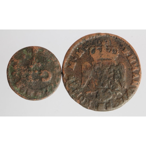 956 - Malta (2) copper: Grano 1772(?) Fair , and 10 Grani 1786 Fair.