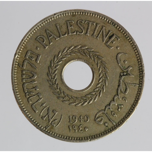 967 - Palestine cupro-nickel 20 Mils 1940 VF, edge knock.