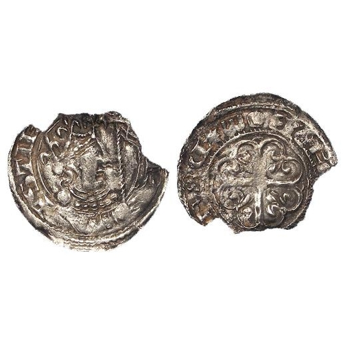 98 - Stephen large fragment of a silver penny as Spink 1313var., Flag Type, obverse:- Crowned and draped ... 