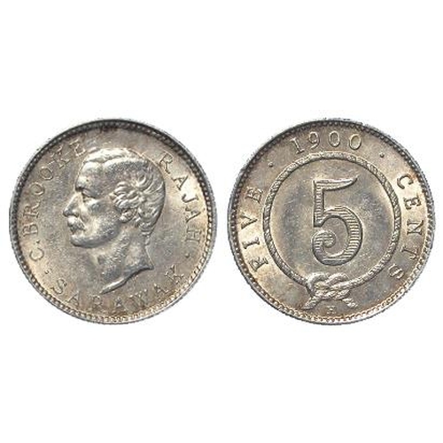 985 - Sarawak, Rajah C. Brooke, silver 5 Cents 1900H, GEF