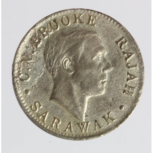 987 - Sarawak, Rajah C.V. Brooke, cupro-nickel Cent 1920H, KM# 12, slightly porous GVF