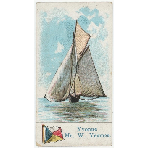 1073 - Richmond Cavendish - Yachts (black back), type card, Yvonne Mr W Yeames, G cat value £70