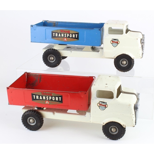 109 - Triang. A pair of Triang Transport Tipper trucks, length 37cm approx.