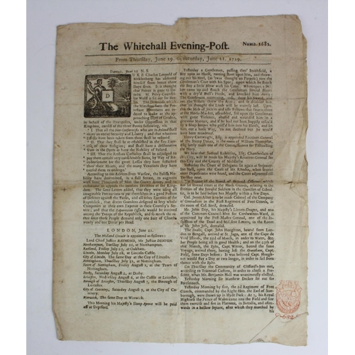 272 - The Whitehall Evening Post number 1682, for Thursday 19th June 1719.