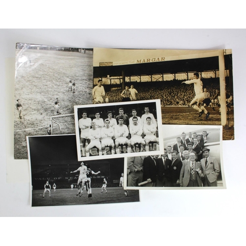 430 - Swansea Town seasons 1960/61, 61/62 b&w original press photos inc On Steps of Aeroplane 2/8/60, On t... 