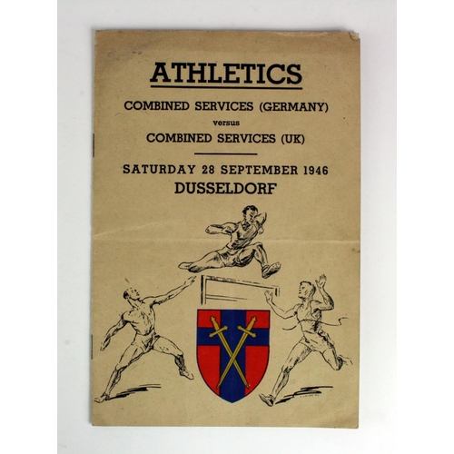 434 - Wartime Germany Athletics meeting programme for event held on 28/9/1946 at Dusseldorf between Combin... 