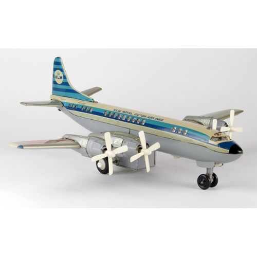 62 - Japanese tinplate battery operated model aeroplane (KLM Royal Dutch Airlines), by Nomura, length 38.... 