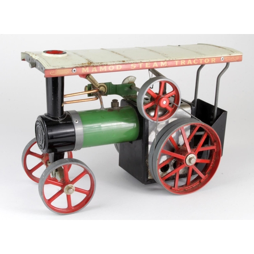 74 - Mamod TE1A live steam tractor, with coal box, height 17cm, length 25.5cm approx.