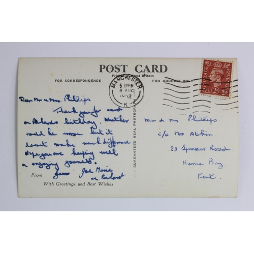 799 - Railway station postcard. Didsbury Manchester Lancashire (exterior animated scene), postally used Ma... 