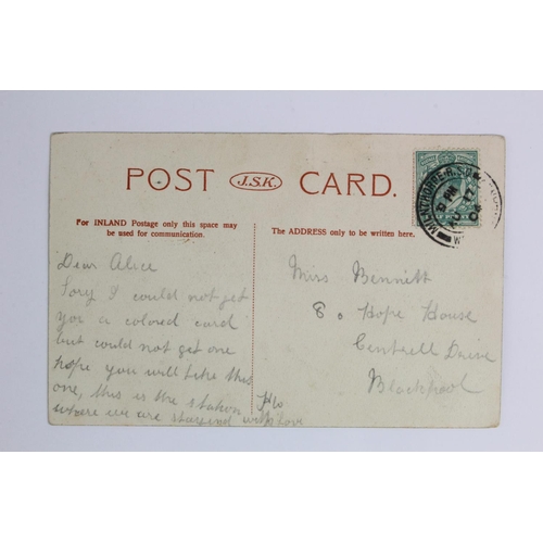 811 - Railway station postcard. Sandside Cumberland Furness Railway, postally used Milnthorpe RSO 1904. St... 