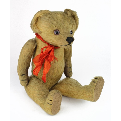 85 - Mohair teddy bear, circa early 20th Century, with hump to back, length 39cm approx. (sold as seen)