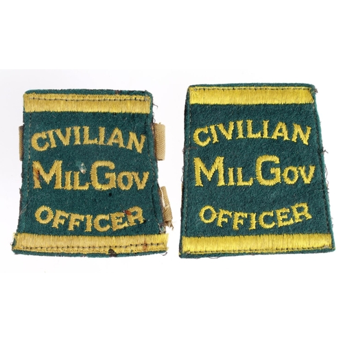 1134 - Cloth WW1? Civilian Mil.Gov. Officer epaulettes match pair.