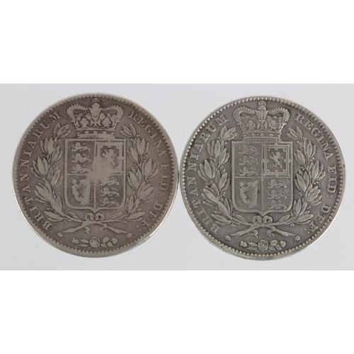 115 - Crowns (2): 1845 cinquefoils Fine, ex-mount, and 1847 XI VG