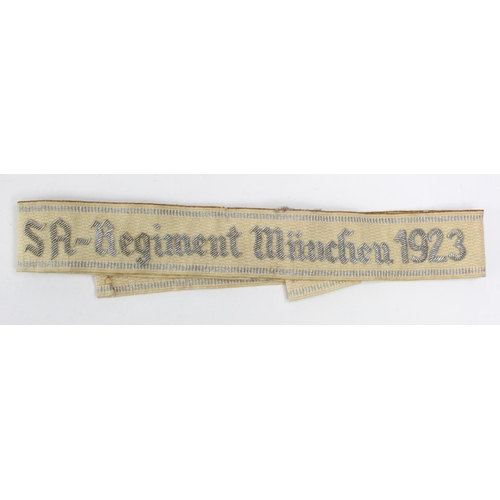 1212 - German cuff band SA-Regiment Munchen 1923 service wear.