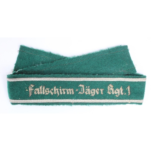 1218 - German Fallschirm-Jager Rgt 1 Cuff band, service worn & removed from uniform.