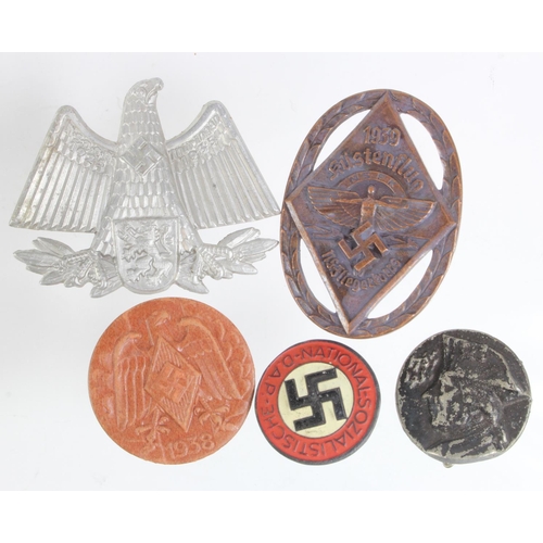 1231 - German Lapel badges 5x different some pins a/f