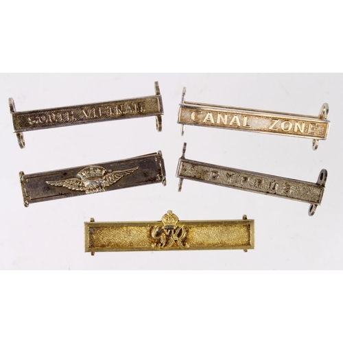 1417 - Medal bars including Canal Zone, Cyprus, South Vietnam with TD extra service bar and RAF Long Servic... 