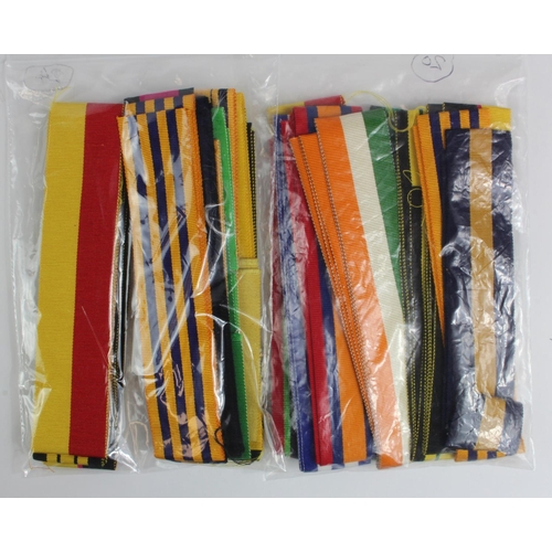 1419 - Medal ribbon, 6 inch lengths of assorted full size British and Commonwealth medals. EF. (approx 100... 