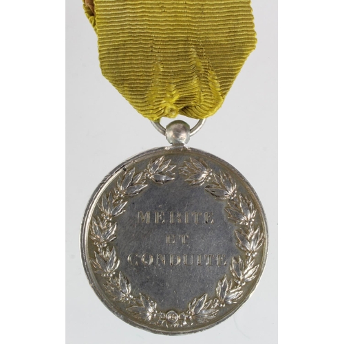 1423 - Merite et Conduite silver medal, engraved 'Pensionnat L. Liborel Guines Au Serg-Fourrier L. Maddock ... 