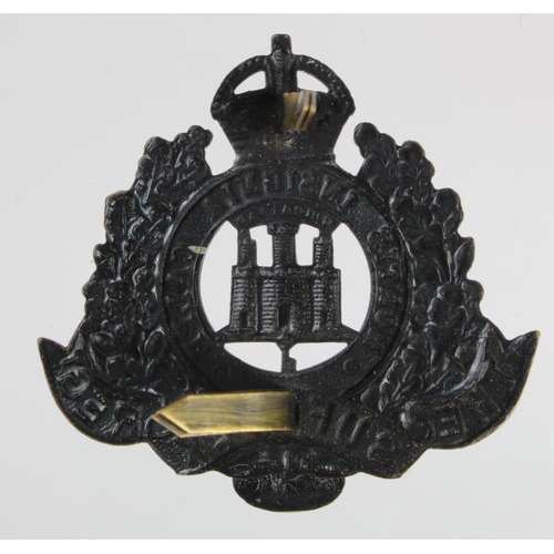 1551 - Suffolk Regiment - OR's cap badge, 1st Volunteer Bn, Post 1906, B/Brass, folding lugs