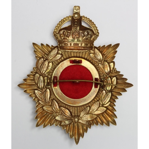 1566 - Suffolk Regiment OR's Helmet Plate, KC, gilt metal