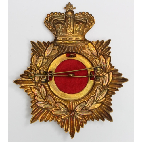 1567 - Suffolk Regiment OR's Helmet Plate, QVC, gilt metal