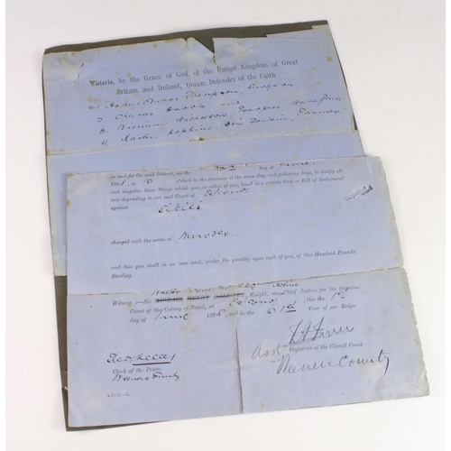 1614 - William A K Nicholson witness document for Trial of Sikiti for Murder 13th June 1898