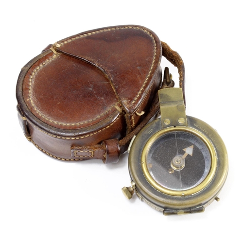 1630 - WW1 1917 dated pocket compass in its correct 1917 dated leather case.