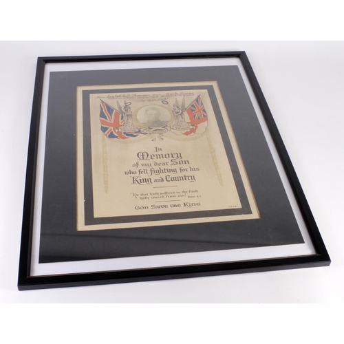 1668 - WW1 Tank Corps casualty scroll in frame to 97058 L/Cpl Leonard Charles Thomson 10th Bn. Tank Corps K... 