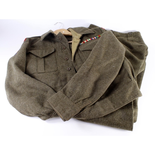 1691 - WW2 Officers 1940 pattern Canadian made battledress blouse & trousers. With Lt pips, RE titles, Div.... 