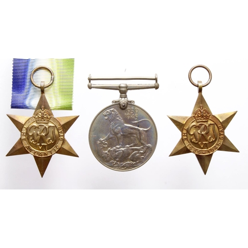 1700 - WW2 Royal Naval casualty group with 1939-45 Star, Atlantic Star, War medal with a good selection of ... 