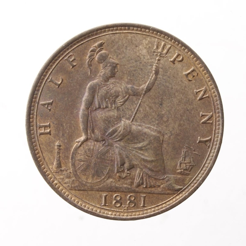 245 - Halfpenny 1881H, EF with lustre.